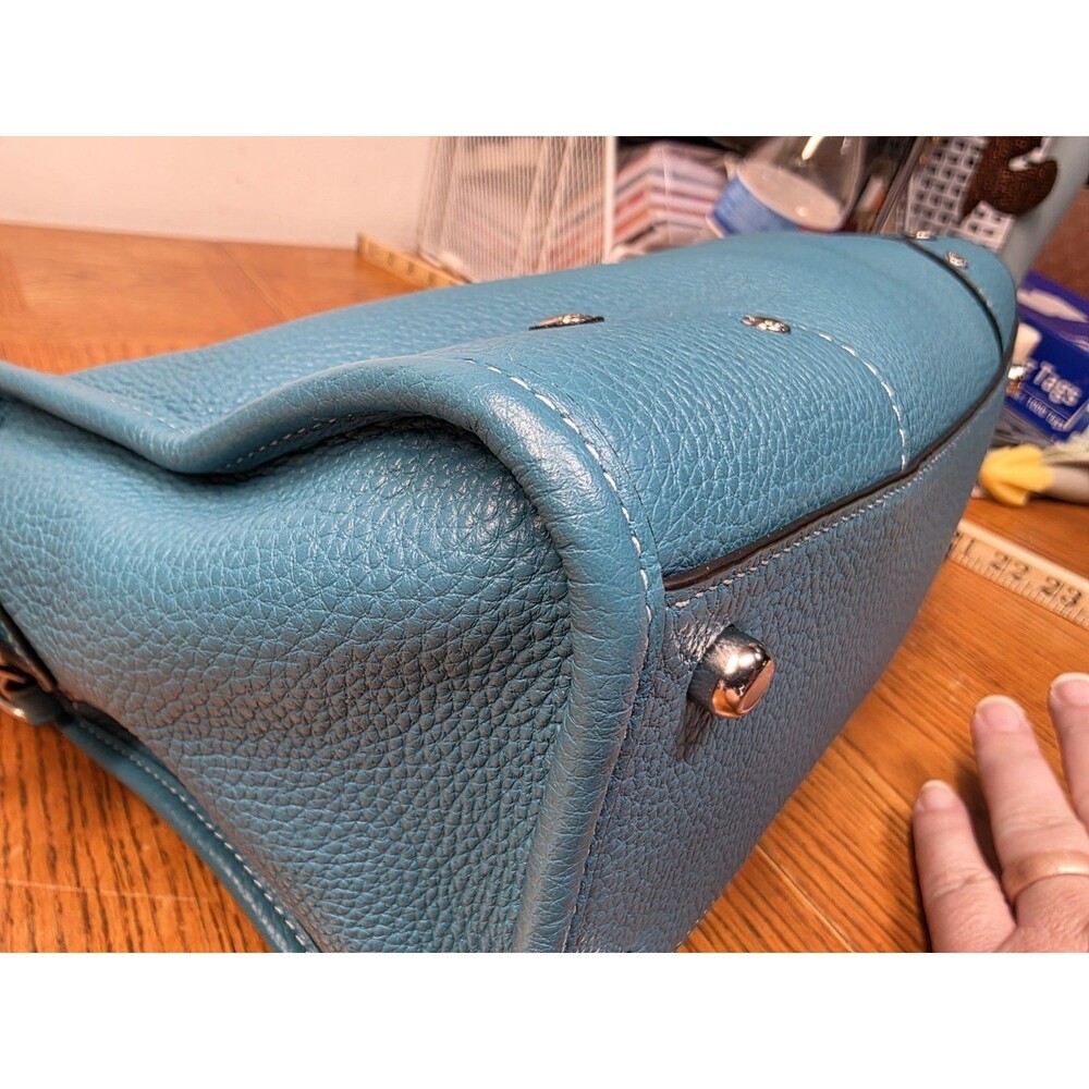Coach Millie Satchel Pebbled Leather Turquoise Teal CE633 Excellent Condition - Picture 7 of 16